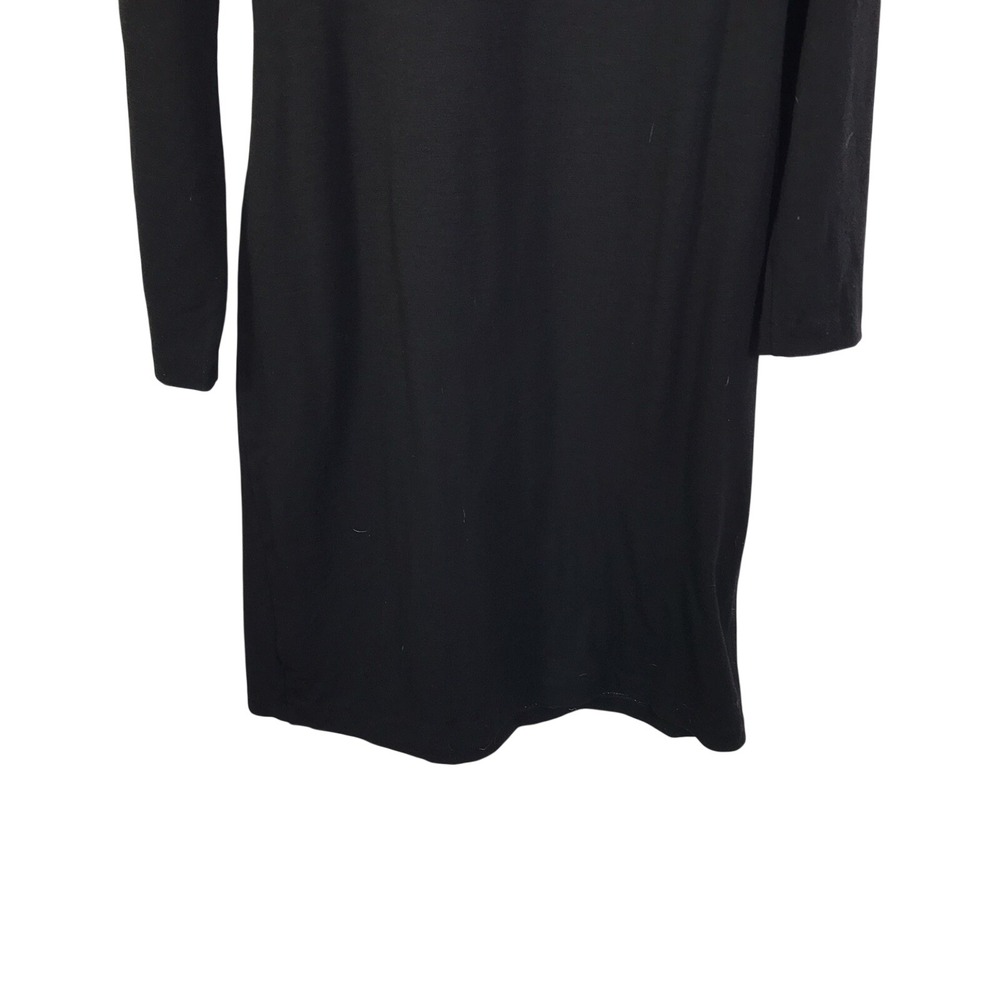 Talbots Black Long Sleeve Faux Wrap Knit Dress Women's Size Medium - Picture 9 of 10